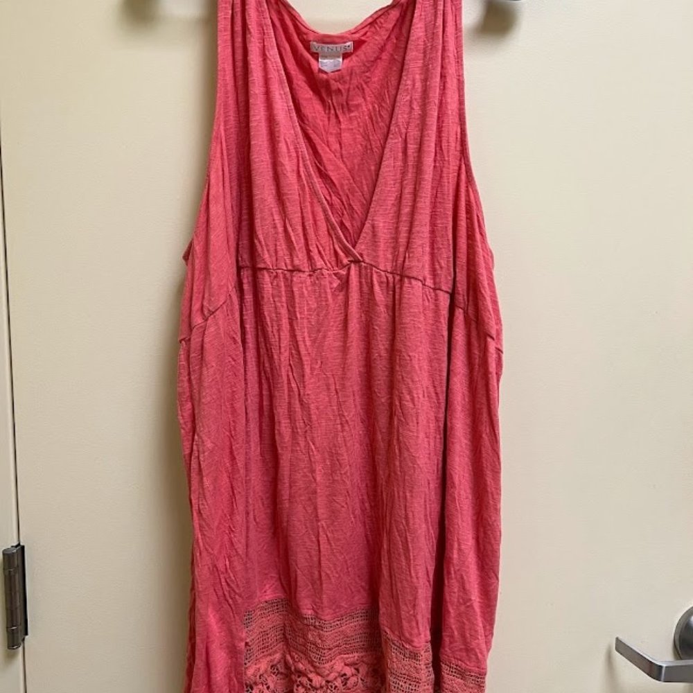 S30 - Venus 3x 26 28 Womens Plus Swim Cover-up Dress Peach Orange